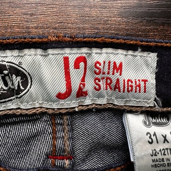 Justin Boots Men’s J2 Slim Straight 31x36 Jeans - Picture 15 of 16